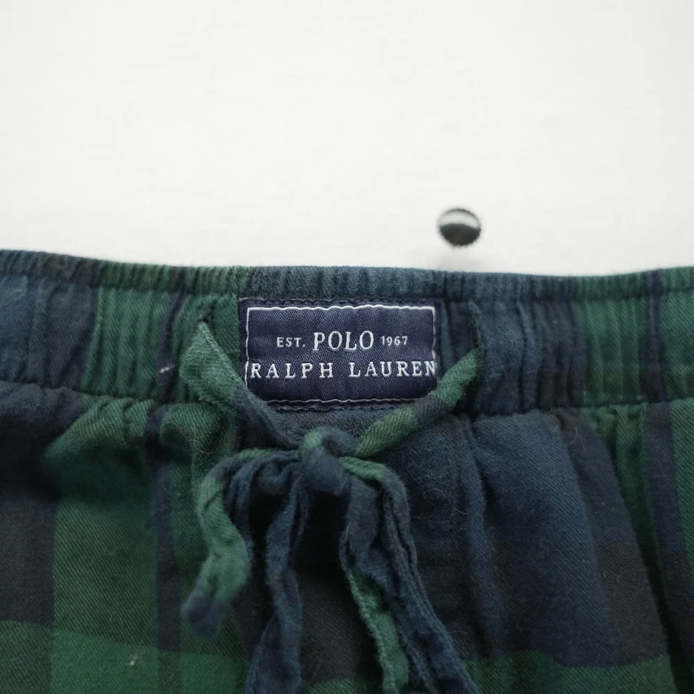 Polo Ralph Lauren Mens Navy Watch Plaid Pajama Pants Green Blue 2XL Tall 2XT‎
